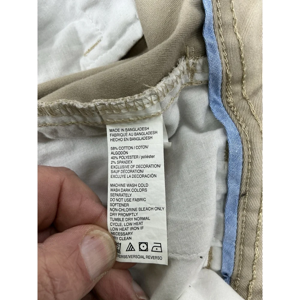 Mens Excellent Condition Izod Khaki Career Pants 48x32 Stretch Waist